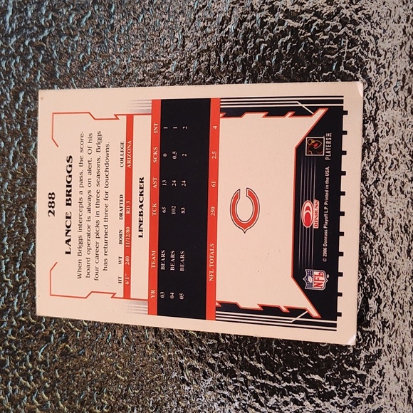 Score - Lance Briggs Trading Card - #2 - Chicago Bears - NFL - 2006 - EC - Picture 3 of 5